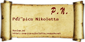 Pápics Nikoletta névjegykártya